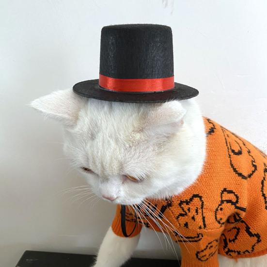 Pet Hat Exquisite Workmanship Wide Application Non Woven Fabric Magician Style Cat Cap for Daily Wear