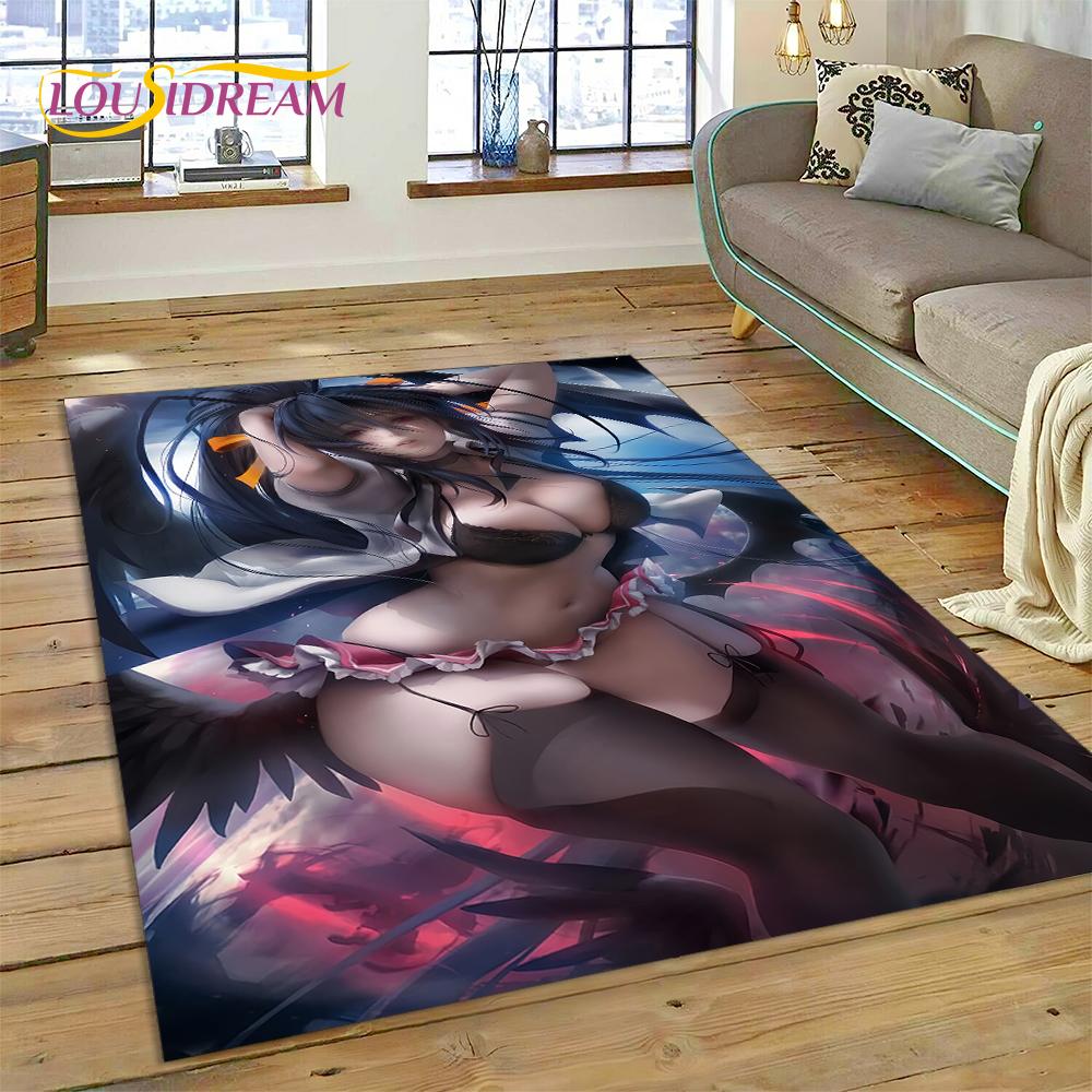 Cartoon Character Sexy Lace Girls Cute Anime Rug Carpet for Living Room Bedroom Home Decor,Non-slip Decoration for Sofa Doormat