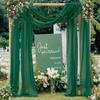 Dark Green Chiffon Wedding Arch Draping Fabric Sheer Curtains Drapery Ceremony Reception Backdrop Curtain Party Swag Christmas