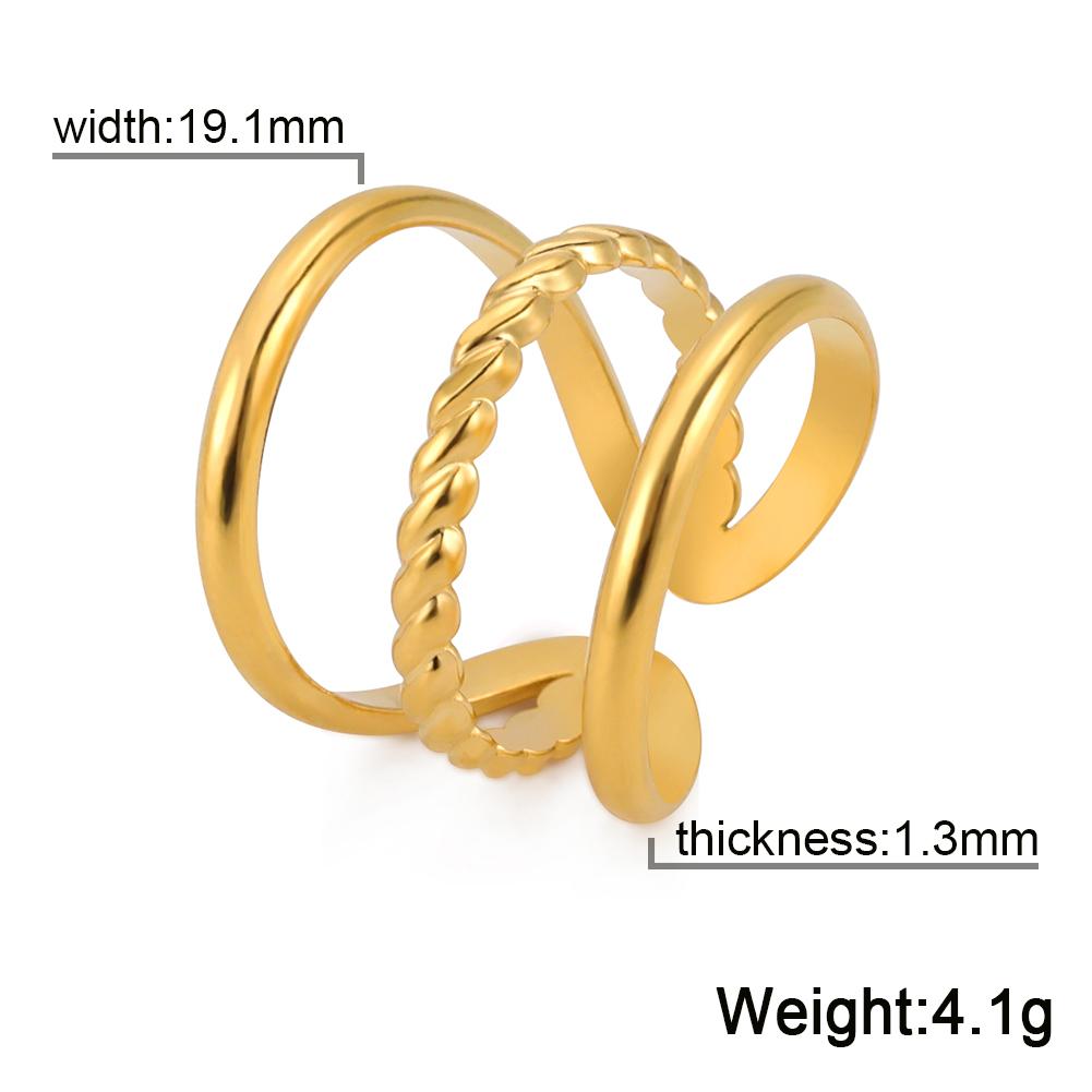 COOLTIME Women Ring Stainless Steel Adjustable Gold Color Finger Rings Mother Day Wedding Jewelry Gift 2025