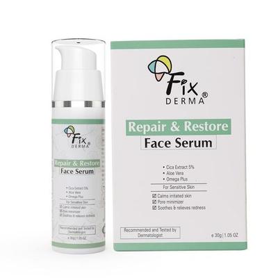 Fixderma 5% Extracto de Cica Reparador y Restaurador Facial para Piel Sensible | Sérum Facial para Hombres y Mujeres - 30 g