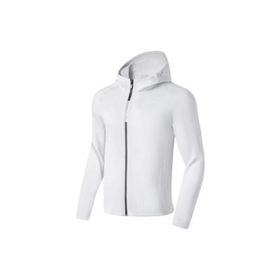 Li Ning Plain Color Hooded Zip Long Sleeve Sweatshirt Men Tops White AWDS965-8