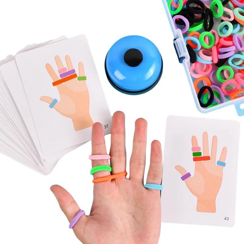 Frühes pädagogisches Denktrainingsspielzeug für Kinder, Fingerspiel mit Gummibändern und Glocke, Eltern-Kind-Interaktionsspiele