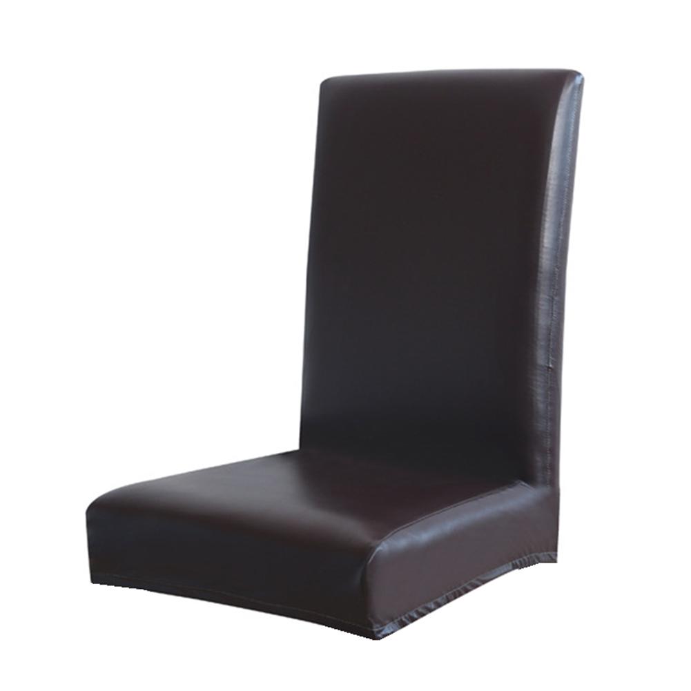 Водонепроницаемые регулируемые чехлы для стульев из искусственной кожи эластичный жаккардовый чехол для сиденья из спандекса съемный чехол для стульев с высокой спинкой кофейный 2980₽