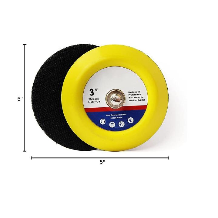 2 Pieces 5'' Hook and Loop Backing Pads 5/16"-24 Threads Sanding Pad Angle Grinder Accessories Sanding Buffing Polishing