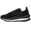 Ritmo Fabric Suede Leather Lace-Up Vintage Low-Top Casual Shoes Women Sneaker Black F12W134101FBK