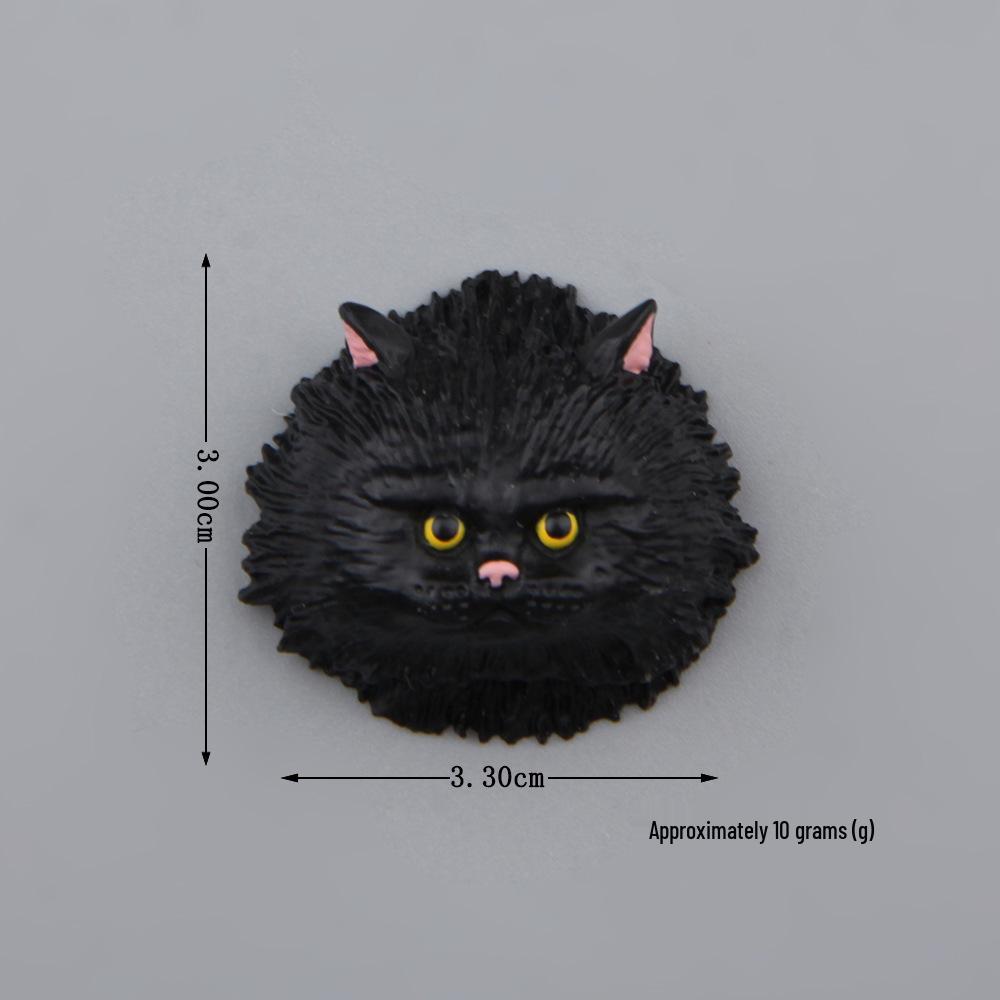 Cute Cat Head Magnetic Refrigerator Stickers - 6 Warm Colors, Japanese/Korean Inspired, Iron-Absorbing Magnets
