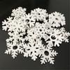 50pcs White Wooden Snowflakes Christmas Ornaments Pendants New Year Home Decor