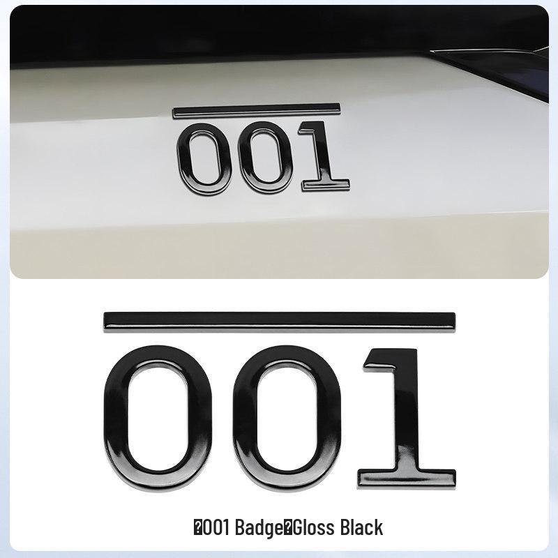 Zeekr 7X 001 007 Benutzerdefiniertes Autoemblem Schwarze Schrift Schwarzer Krieger Kun Ming Aufkleber