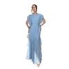 European-American 2025 Summer Women's A-Line Dress with Lace Ruffles and French Pleats