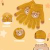 Umeloeo Mittens with Bear Cute and Thick Knit Gloves for Fall and Perfect for Snow Cold and Windproof and Elementary for Boys and Ages Ages Kids'