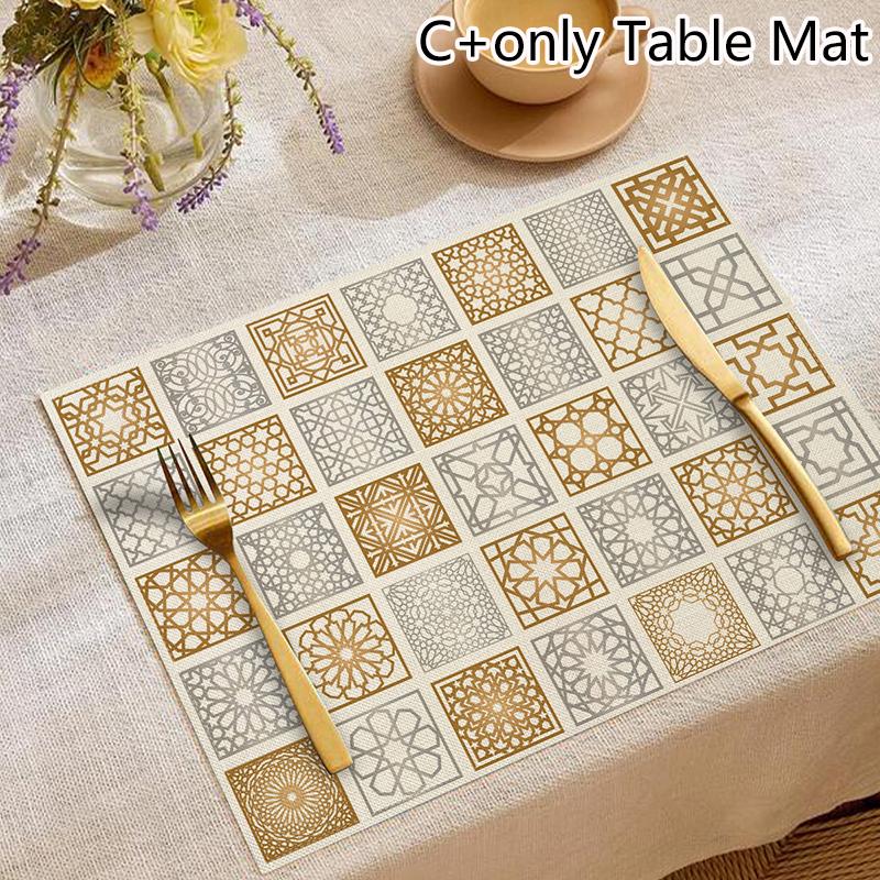 

Рамадан Лен Подставка под тарелку Ид Мубарак Украшения для стола Мусульманские Исламские Принадлежности для вечеринки Фонарь Луна Коврик Домашнее украшение