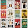 Retro Drink Bier Beer Metal Sign Vintage Plaque Tin Sign Plate Wall Decor For Bar Club Man Cave Bar Plate Drinking Poster Custom