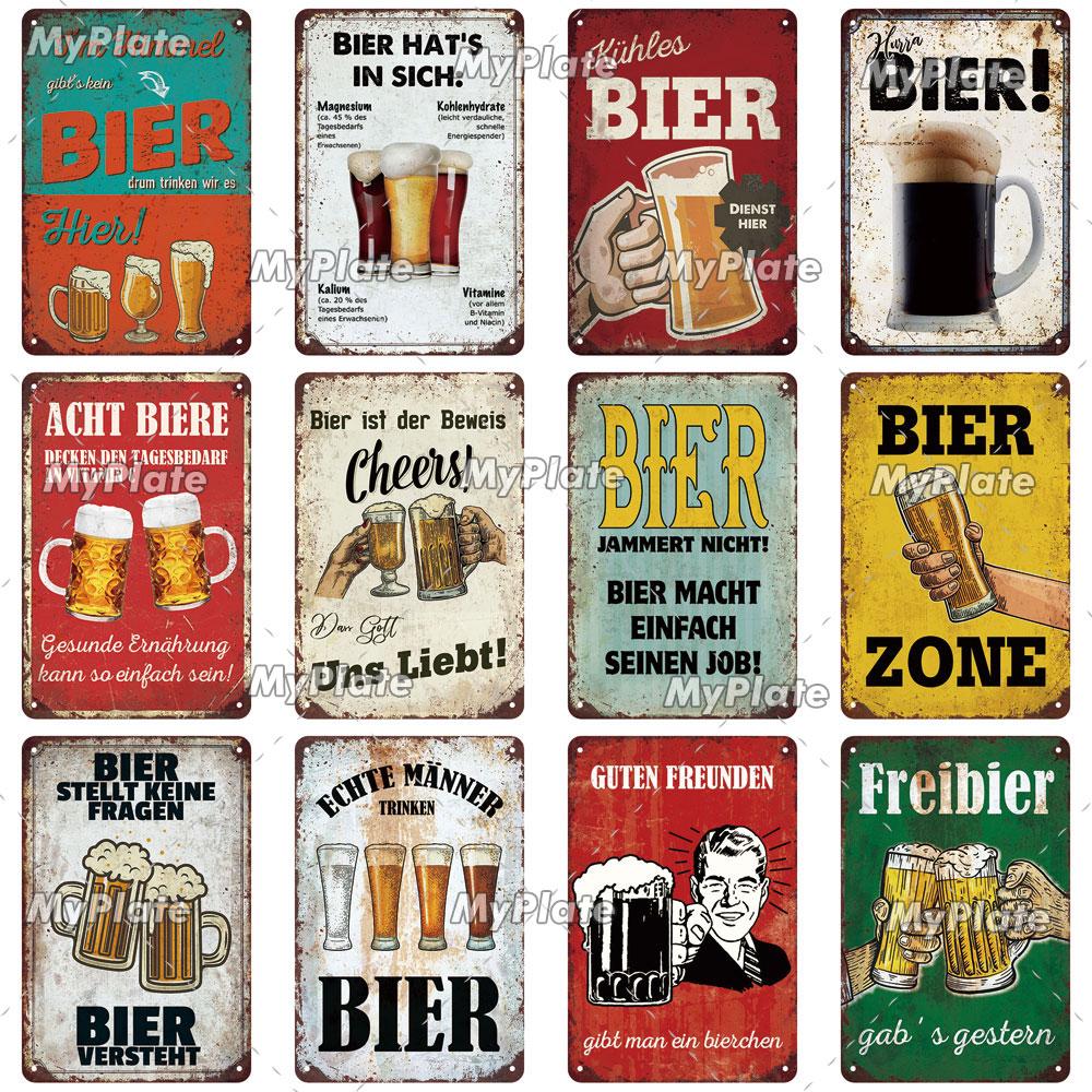 Retro Drink Bier Beer Metal Sign Vintage Plaque Tin Sign Plate Wall Decor For Bar Club Man Cave Bar Plate Drinking Poster Custom
