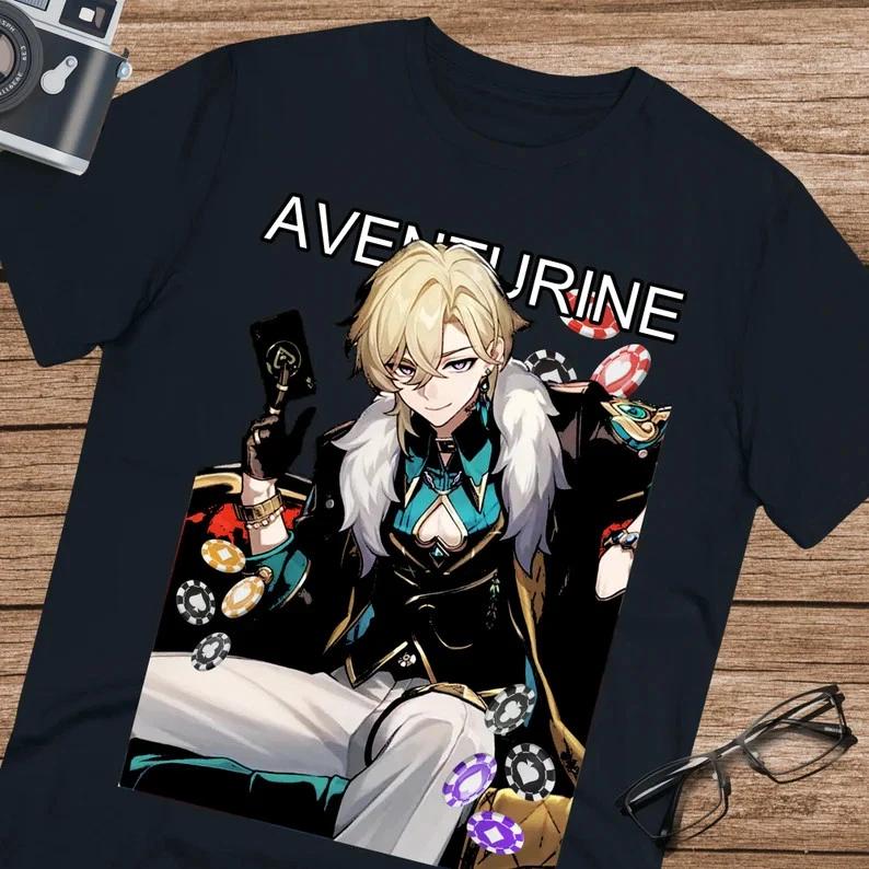Anime Aventurine Honkai Star Rail T Shirt Size S 4xl Black Size S 4xl S