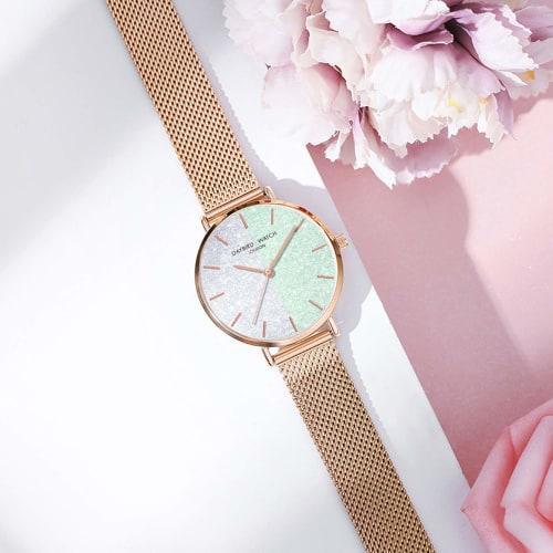 RORIOS Casual Women's Watch with a Stylish Starry Sky Sparkle Dial, Simple Quartz Movement, Perfect for Valentine's Day or Business