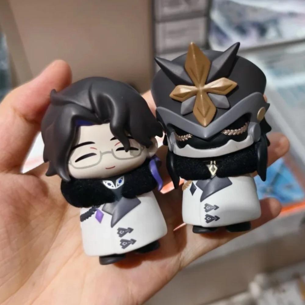 Genshin Impact Op Voorraad Fatui Harbingers Serie Blind Box Kawaii Trendy Q Versie Anime Figuur Collectie Desktop Verrassingscadeau