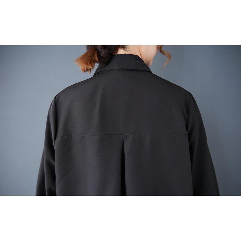 Dimanaf 2025 Nadměrná velikost Nová jarní halenka košile Dámská s dlouhým rukávem Základní módní topy Trička Volná bílá jednobarevná trička