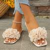 Scarpe da spiaggia primaverili ed estive, abbigliamento casual da esterno, ciabattine basse foderate di fiori