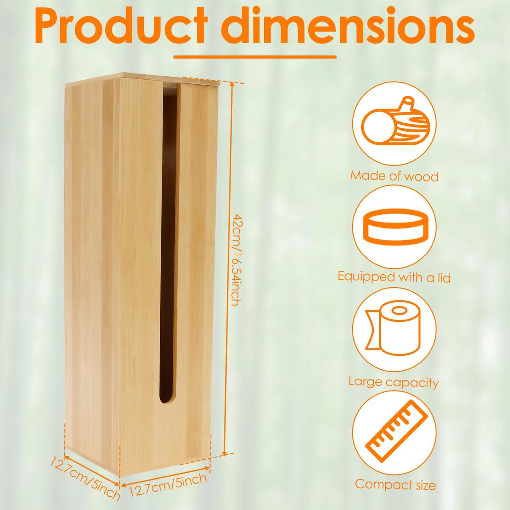 Bathroom Tissue Rack Wooden Toilet Paper Towel Box Storage with Lid Waterproof Paper Dispenser Accessories