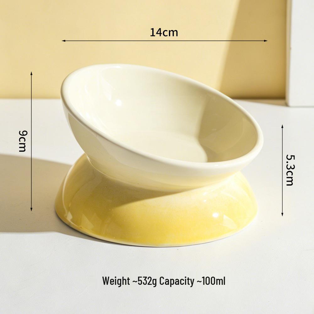 Ceramic Gradient Pet Bowl for Cats and Dogs - Feeder, Food, and Water Bowl