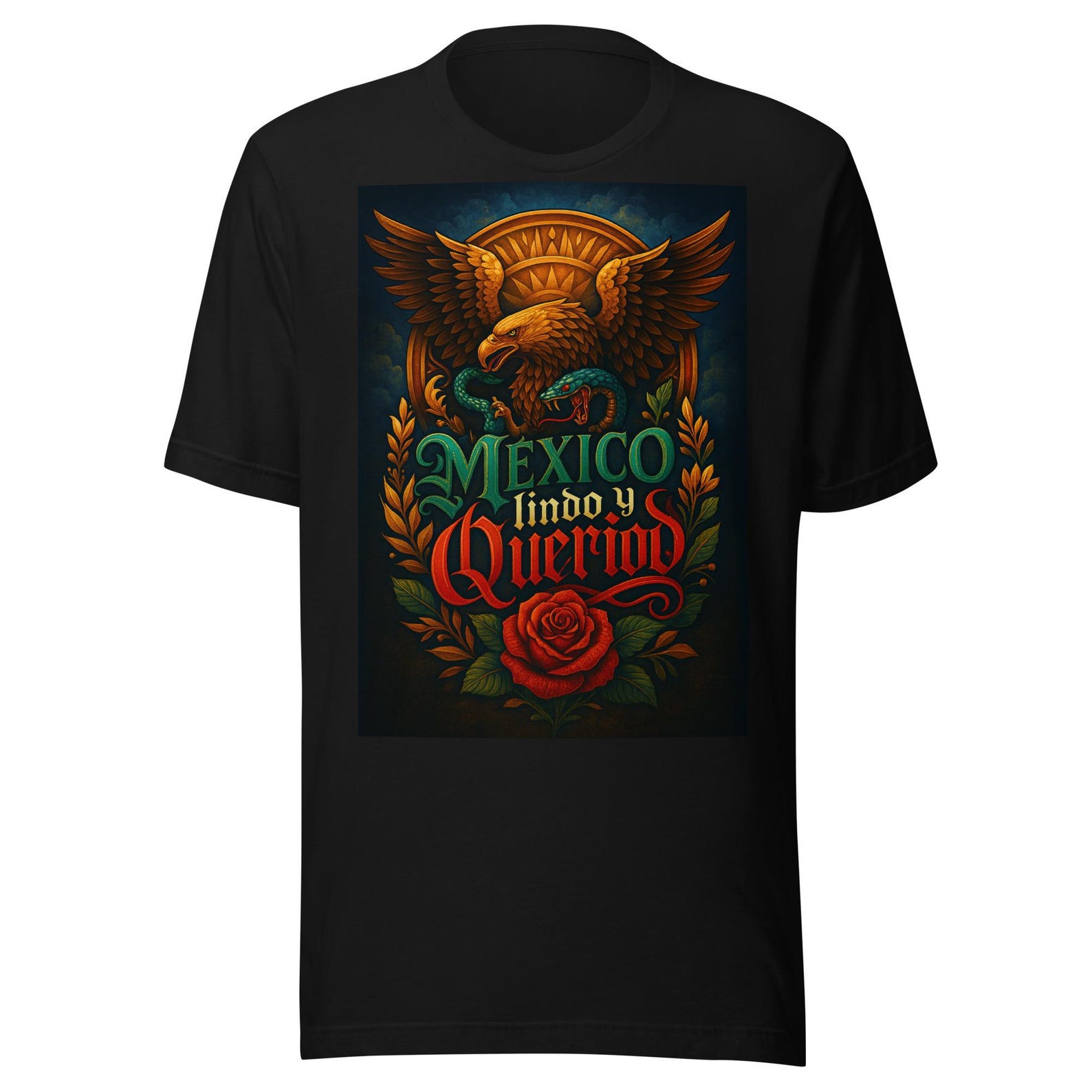 Aguila Mexicana Mexican Eagle Aztec Calendar Mexico Lindo y Querido Unisex t-shirt 2XL
