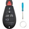 Replacement Key Fob Case Shell for Jeep Grand Cherokee Dodge | Car Key Case Cover, for Dodge Commander 2008-2010 Jeep Grand Cherokee 2008-2013