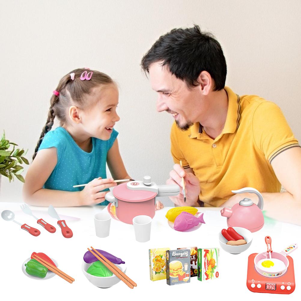 Children Pretend Play House Electric Kitchen Toy Set Simulation Induction Cooker Toys for Kids