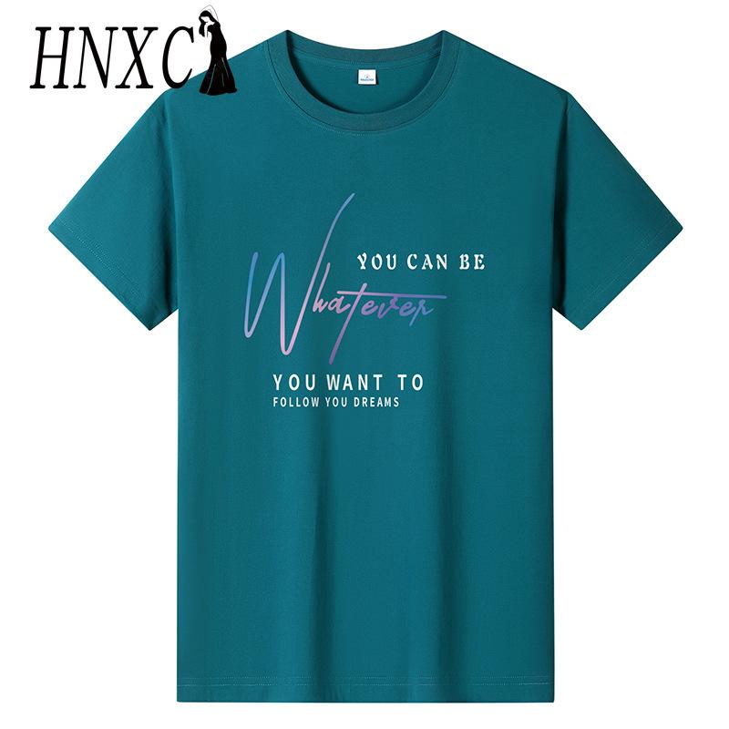 HNXC Puuvillane lühikeste varrukatega T-särk Meeste moodne vaba poolvarrukatega särk trükitud kaastundesärk