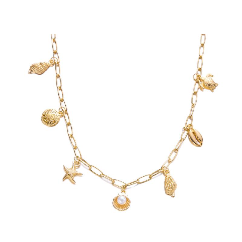 Bohemian Hvězdice Mušle Lastura Želva Přívěsek Náhrdelník Pro Ženy Kouzlo Řetízek Choker Plážové Šperky Dovolenkový Dárek