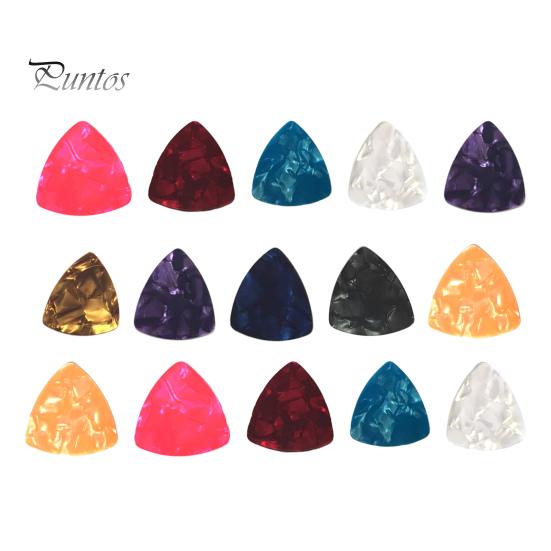 15Pcs Colorful Celluloid Guitar Pick 0.5/0.75/1.0MM 3 Thickness Beat Pick Ukulele Bass Acoustic Folk Electric Guitar Plectrum Guitar Accessories