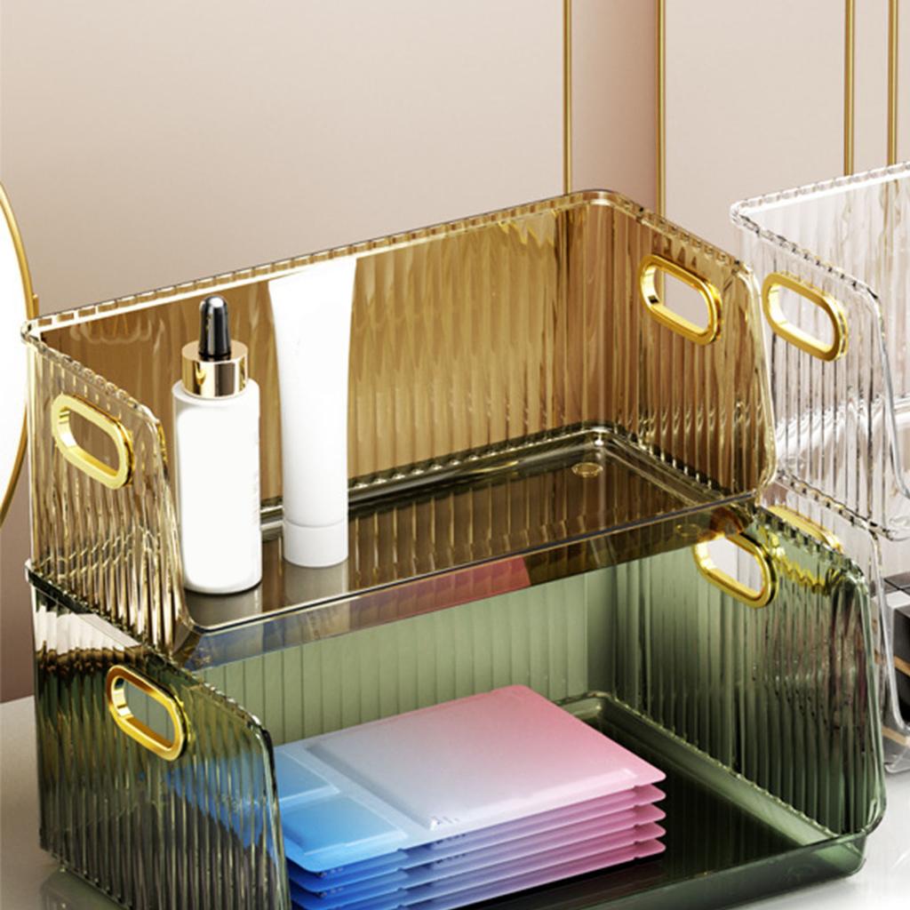 Desktop Storage Rack PET Transparent Stackable Modern Stylish Storage Box for Cup Makeup