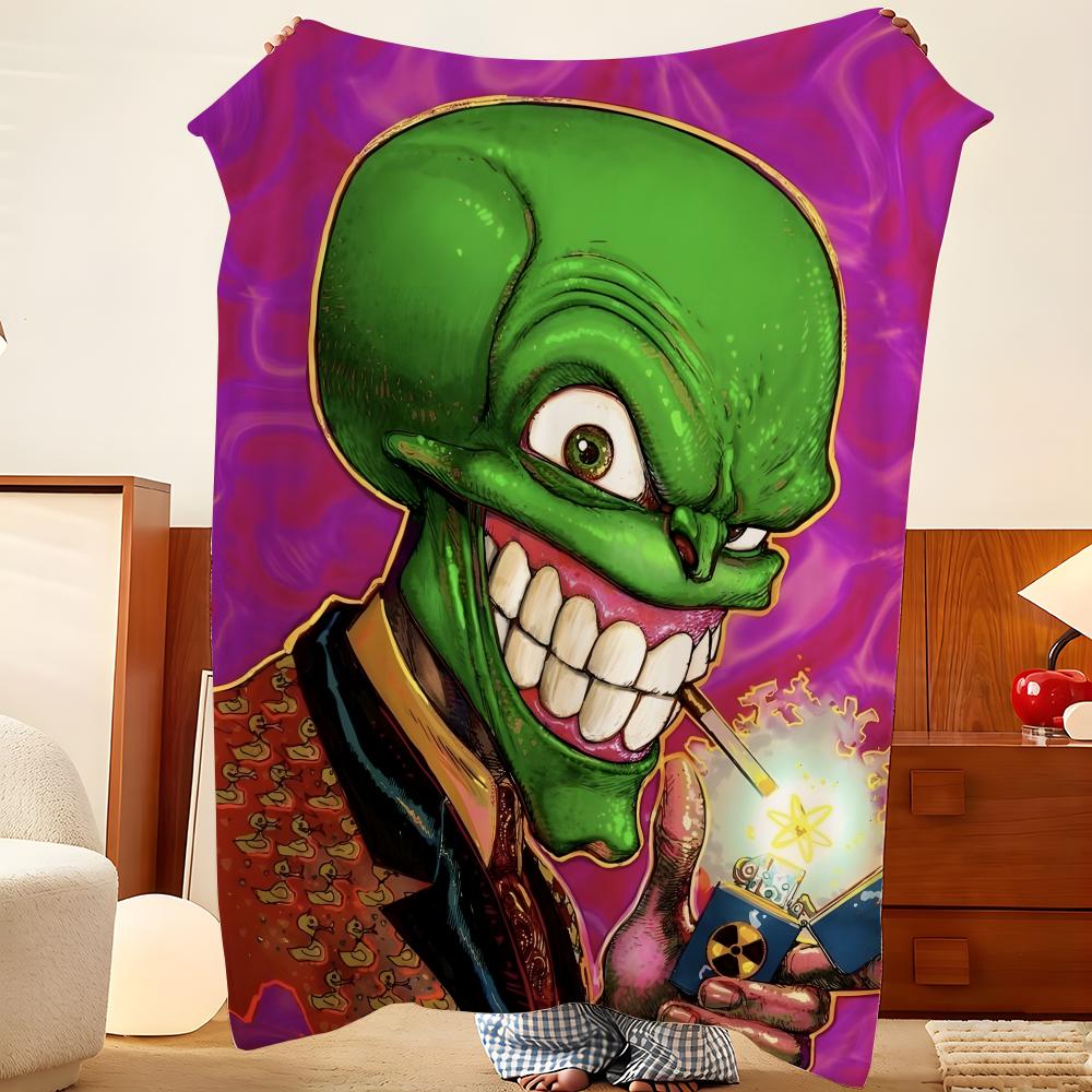 Movie T-The M-Mask Throw Flannel Throw Blanket, Lightweight Cozy, Durable Washable Cute Cool