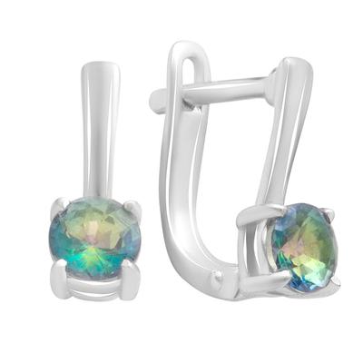 Boucles d'oreilles en argent ornées d'une topaze mystique de 0,742 ct (2182566)
