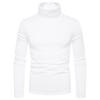 Men's High Neck Fleece Sweatshirt - Solid Color Autumn/Winter Pullover Base Layer T-shirt
