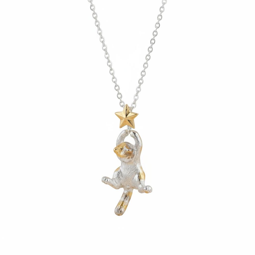 

Cute Cat Xingbao Necklace Overseas Exquisite Niche Daily Copper Color Retention Electroplated Collarbone Chain