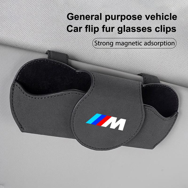 Leather Car Glasses Case Sunglasses Storage Box Clip Holder For BMW M E46 E36 E34 F10 E90 F30 E60 F30 E53 E30 E92 E87 Sticker cyhk37