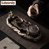 Gilt Coarse Pottery Dragon Lying On Lotus Tea Tray Afternoon Tea Dessert Plate Coffee Storage Board Teapot Mat Dishes Tea Set