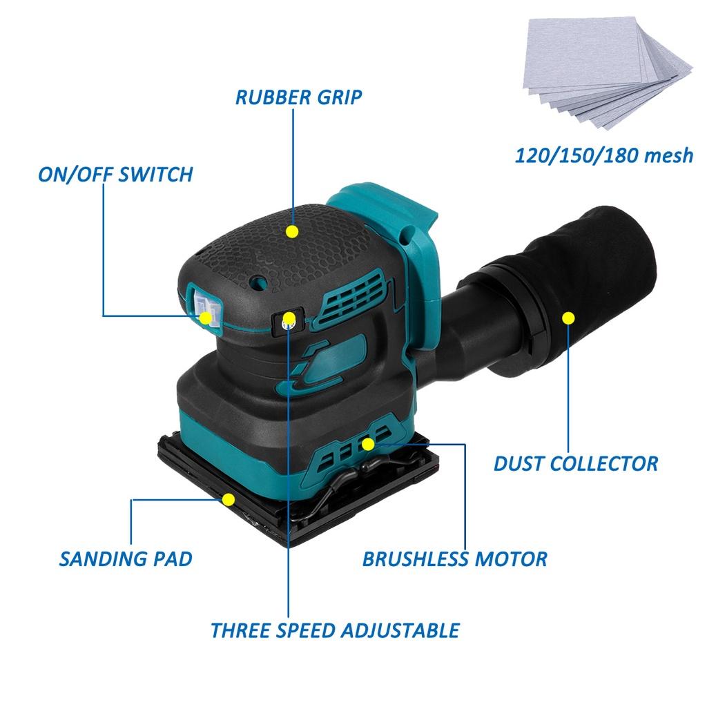 125mm Bürstenlosen Zufällige Umlaufbahn Elektrische Sander Schleifpapier Holz Schleifer Polieren Maschine Power Tools Für Makita 18V Batterie