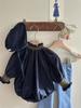 Infant Corduroy Jumpsuit with Flower Collar - Long Sleeve Spring/Autumn Style for Baby Girls