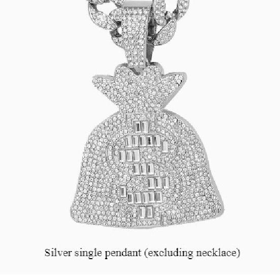 New Arrival Alloy Money Bag & Coin Pendant Cuban Chain Necklace - Trendy Hip-Hop Rap Jewelry for Men