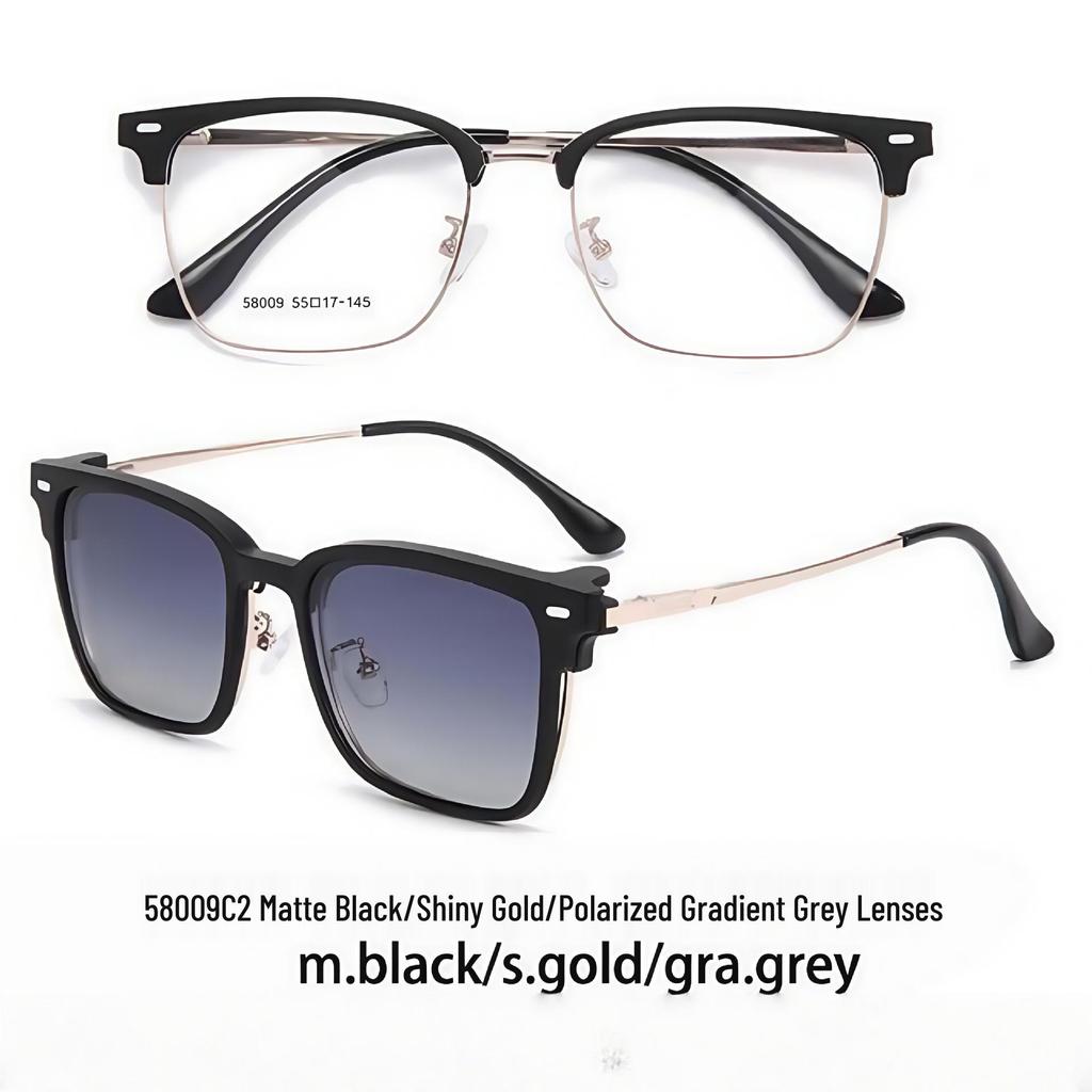 Men's Polarized Semi-Rimless Flip-Up Sunglasses - Magnetic, Minimalist, Outdoor Sports Light Luxury