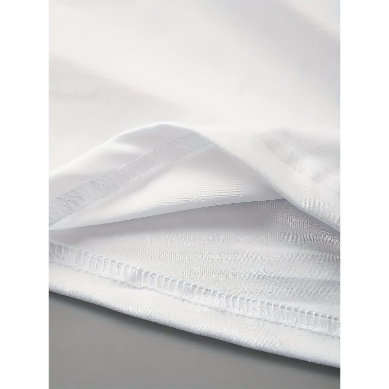 Plus Size, Women's Fashion Plus-Size T-Shirt with Letter Print, Machine Washable