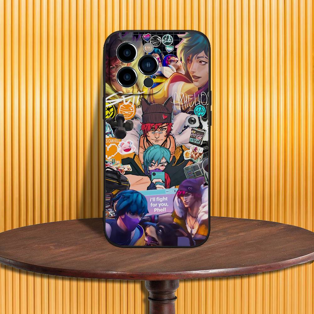 

A-Aphelios L-LOLS Phone Case For iPhone 17,16,15,14,13,12,11,Pro,Max,Plus,X,XS,SE4,E,Mini,Soft Black Case iPhone16e