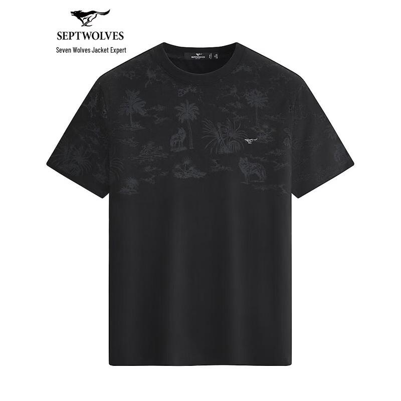 Septwolves Men s Cool-Touch Printed Crew Neck T-Shirt XXXL