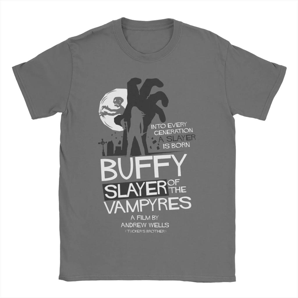 T-shirt Unisexe Femme Buffy Vampire Mashup Métal Slayer Groupe T-shirt Pur Coton Manches Courtes T-shirts Col Rond Vêtements Grande Taille
