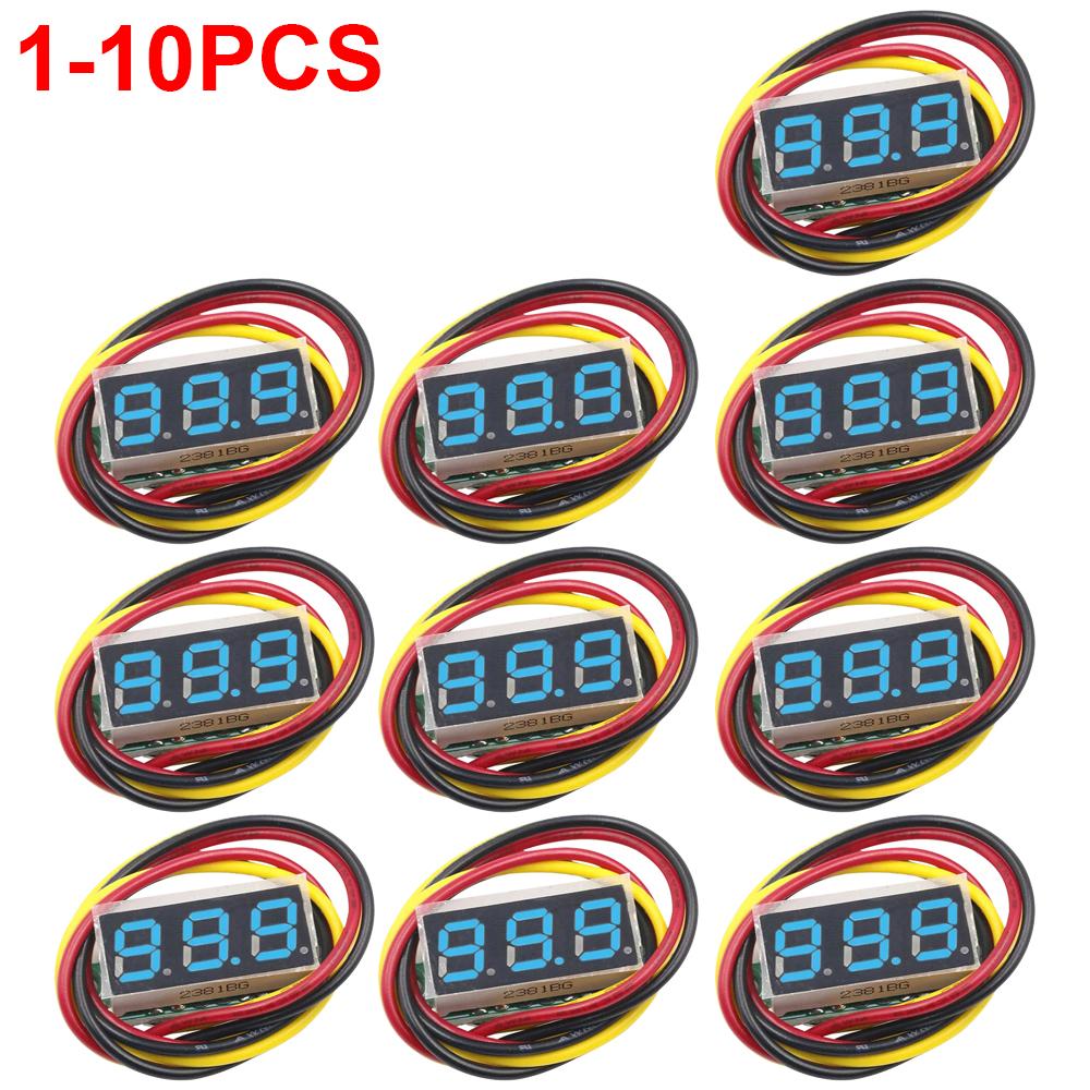 1-10pcs 0.28 Inch 3 Wires Digital Voltage Meter DC 0-100V Digital Voltmeter Voltage Tester Meter LED Screen Meter Panel Tester