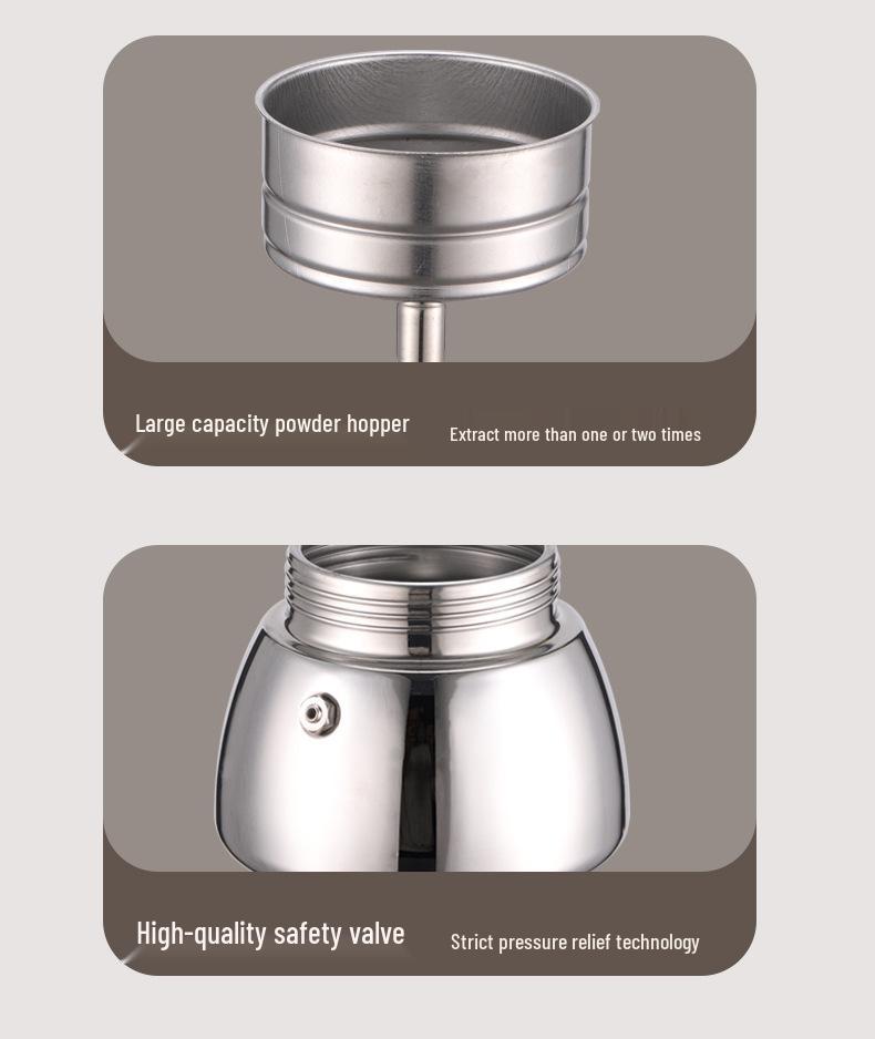 Cross Mocha Pot Espresso Maker: Portable Italian-Style Coffee Utensils Set for Home Use