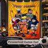 Personalized Wall Tapestry,Naruto Custom Printed Name, Fabric Wall Art For Indoor Room Backdrop