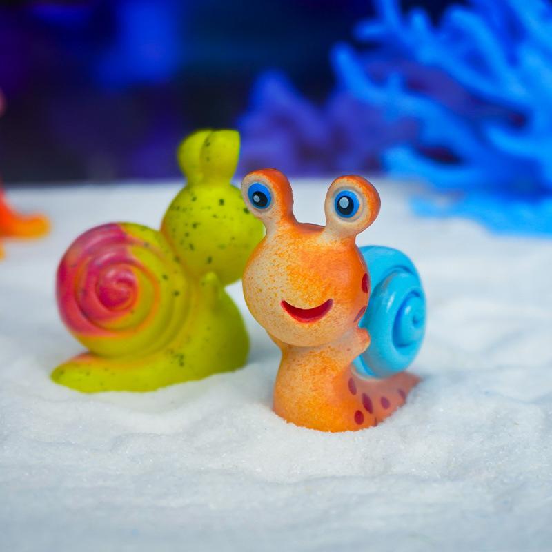 1/2Pcs Cute Couple Snail Figurines Mini Snail Ornament Colorful Resin Snail Statue Decor For Garden Home Fish Tank Car Ornaments
